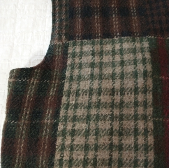 Habitat Plaid Patchwork Wool Vest, Womens Size XL, Layering, Gram core - Picture 6 of 7
